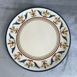 Bobby Flay Sevilla Dinner Plate 10 3/4" Blue Trim Discontinued NEW